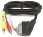 PremiumCord SCART kabel naar 3xCINCH, stekker naar stekker, IN/Out schakelaar, zwart, 1,5 m