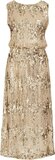 WE Fashion Dames Midi Jersey Jurk met Pailletten - Goud - Maat M