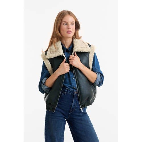 Anytime Imitatieleren Gilet Zwart