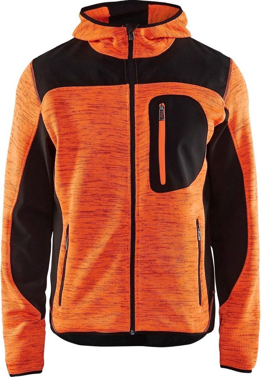 Blåkläder 4930-2117 Gebreid vest met softshell Oranje/Zwart maat 4XL