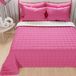 PETTI Artigiani Italiani - Quilt voor eenpersoonsbed, licht dekbed, dubbelzijdig, gewatteerd sprei, licht zomerdekbed, fuchsia-wit