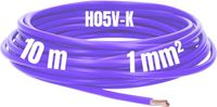Kalitec 10 meter H05V-K 1 mm² paarse bedradingskabel