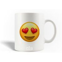 Keramische mok maniacase, Afbeelding van verliefde Emoji