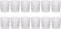 Merkloos Luxe drinkglazen/whiskeyglazen - 12x stuks - transparant - 230 ml - 7,5 x 8,5 cm