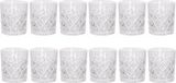 Merkloos Luxe drinkglazen/whiskeyglazen - 12x stuks - transparant - 230 ml - 7,5 x 8,5 cm