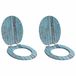 vidaXL Toiletbril - 2 stuks - Blauw - 44 x 38 cm - Bewerkt hout