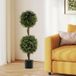 Set de 2 arbres topiaires doubles artificiels