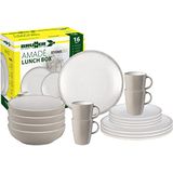BRUNNER 0830155N.C8X campingservies set voor 4 personen lunchbox Amadè 16 stuks