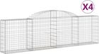 vidaXL Gabions - 4 pieces - arched - 300x30x80/100 cm - galvanized iron