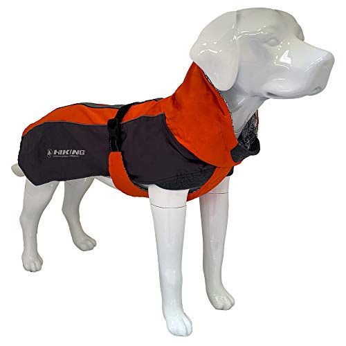 Croci Hiking Dog Jacket, Waterproof, Makalu, Black/Orange, 30 cm