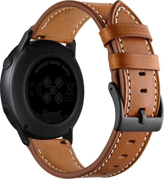 YONO Leather Band 22mm - Compatible with Samsung Galaxy Watch, Huawei, Polar, Amazfit - Brown