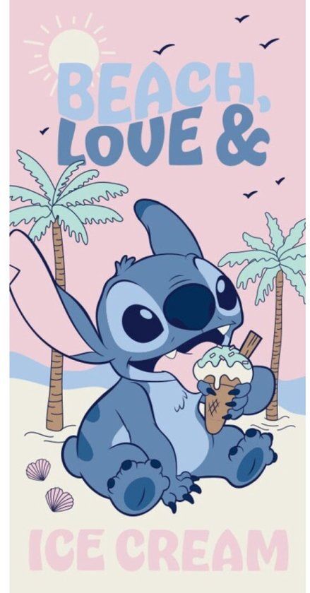 4KidsOnly AYMAX Stitch Beach and Love strandlaken 70 x 140 cm polyester