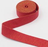Merkloos 3 Meter Lurex Katoen Tassenband, Breedte 30MM, Kleur Koraal