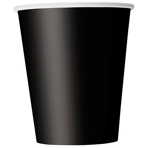Unique 32046EU - Plastic-free Paper Cups - 266 ml - Black - 14 Pieces (Pack of 1)