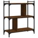 VidaXL Boekenkast 3-laags 76x32x88 cm bewerkt hout bruin eikenkleur