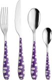 Pinti Inox acier inoxydable design couverts "Bollicine Pairs" 24 pièces violet