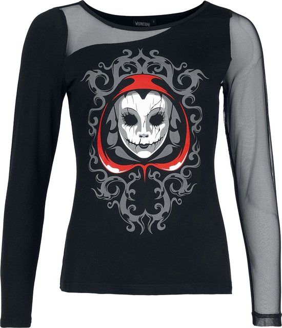 Wednesday Wednesday - Silence Dames Shirt met lange mouwen - zwart - S