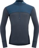 Devold Lauparen Merino 190 Zip Neck Homme Inondation/Nuit/Encre XL Sous-vêtement thermique