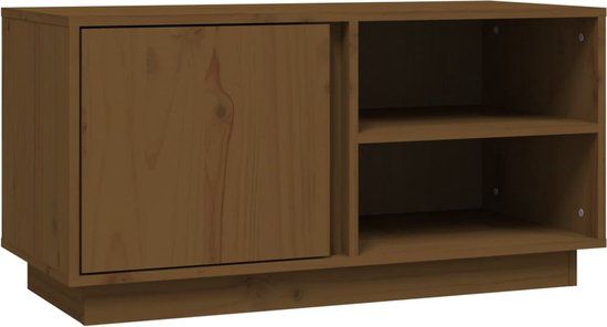 vidaXL Tv-meubel 80x35x40,5 cm massief grenenhout honingbruin