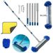 Brosse de piscine tige télescopique en acier inoxydable 194 cm 43 cm