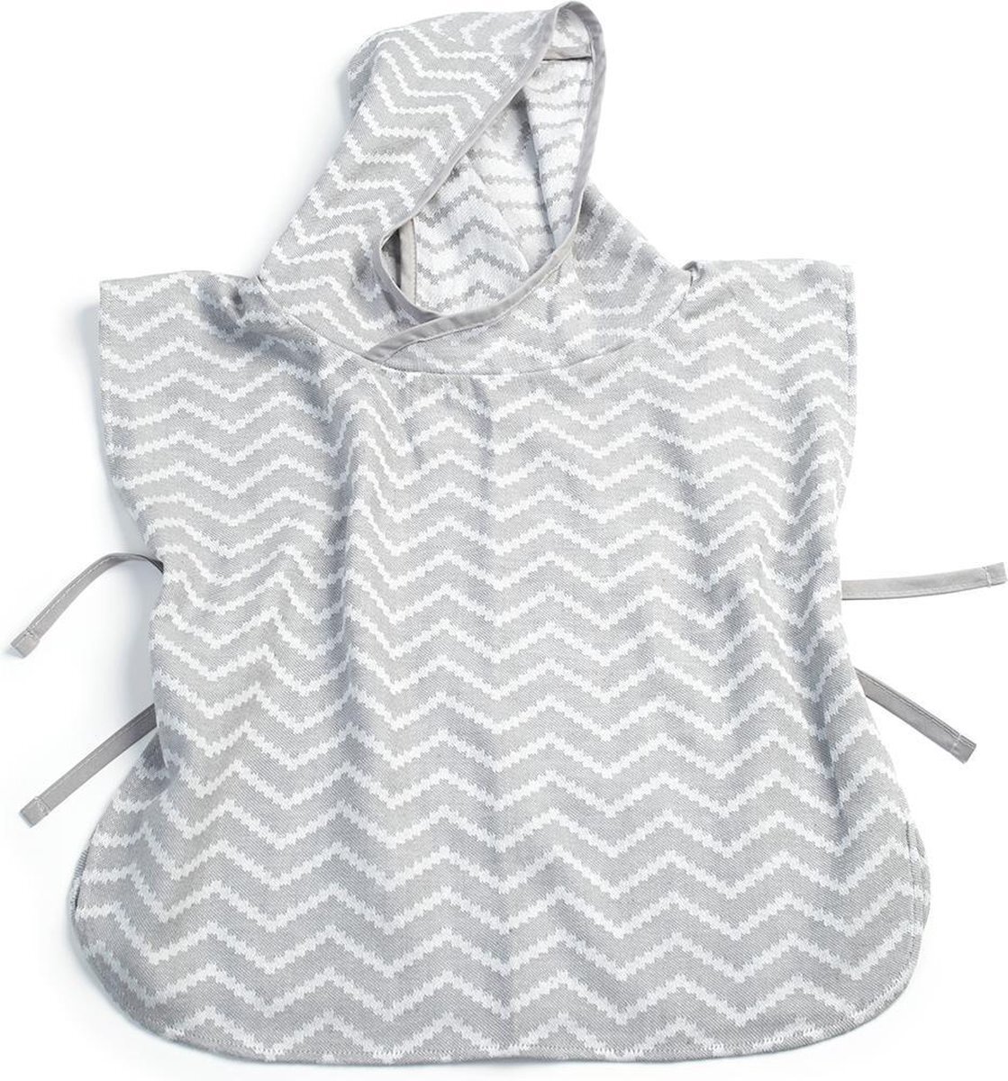 KipKep Blenker Poncho Badcape 68 x 55 cm Silver Grey grijs