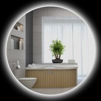 Kleankin Badkamerspiegel Glas 80x80x3.5cm Zilver