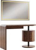 Vicco Kaptafel Lara, Eiken rustiek, 120 cm met LED-spiegel