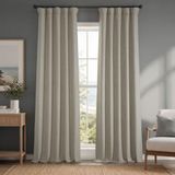 HPD Half Price Drapes Faux Linnen kamer verduisterende gordijnen - 84 inch lange luxe linnen gordijnen voor slaapkamer en woonkamer (1 paneel), 50 W x 84 L, havermout