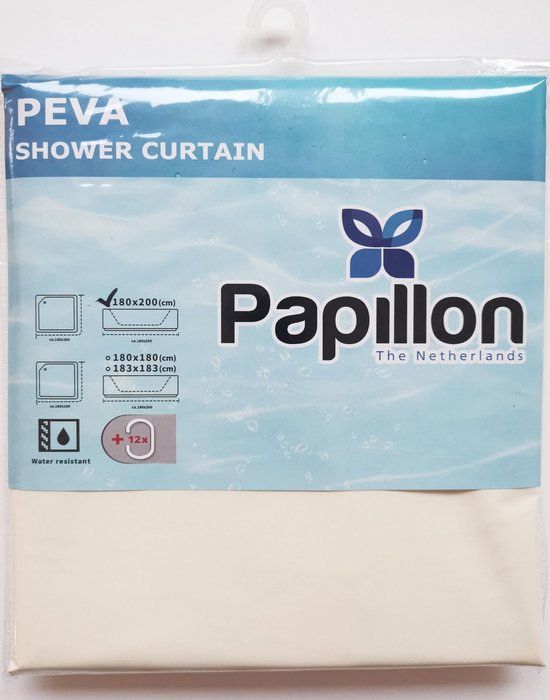 IFC Papillon Papillon Douchegordijn - PEVA - 180x200 cm - Vanille