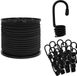 vidaXL Bungee Koorden met Haken 8 mm Zwart PP en rubber