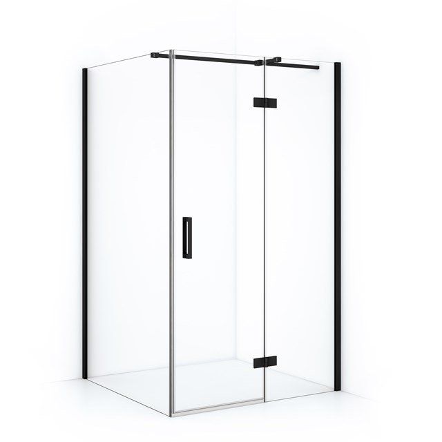 Maxaro Douchecabine Diamond 120x110cm 8mm Helder Veiligheidsglas Mat Zwart met Draaideur