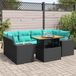 Maison Exclusive - Ensemble de meubles de jardin 7 pièces avec canapé et coussins, noir, en polyrotin
