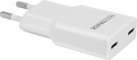 MaxTrack Platte adapter met 2 USB-C poorten - 30W Snellader - Wit