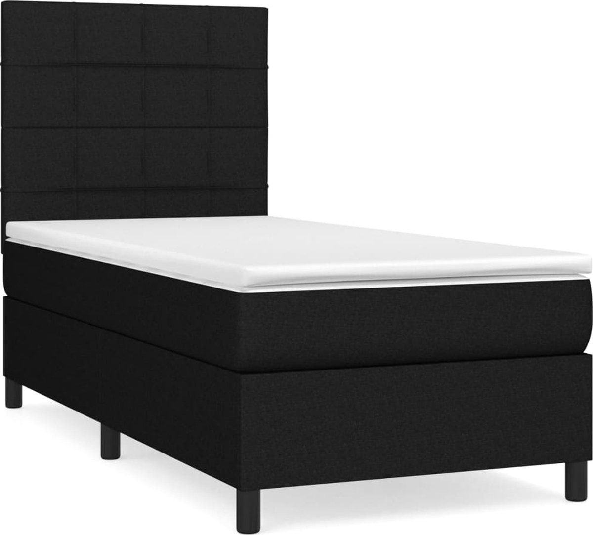 vidaXL Boxspring Bed - 100x200 cm - Zwart - Stof