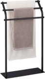 Relaxdays handdoekrek - 3 stangen - 86 x 51 x 19 cm - staal - zwart