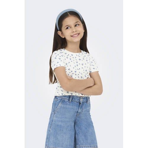 ONLY KIDS ONLY GIRL gebloemde T-shirt blauw