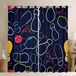 Rideaux de bowling 3D, 2 panneaux, 46x54 pouces, bleu, occultation 30-50%