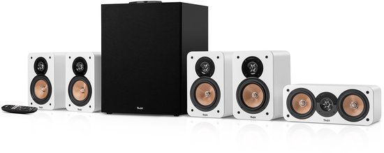 Teufel ULTIMA 20 CONCEPT Surround Power Edition "5.1-Set" Home cinema set met XL subwoofer met geïntegreerde AV-receiver - Bluetooth aptX, HDMI ARC - wit