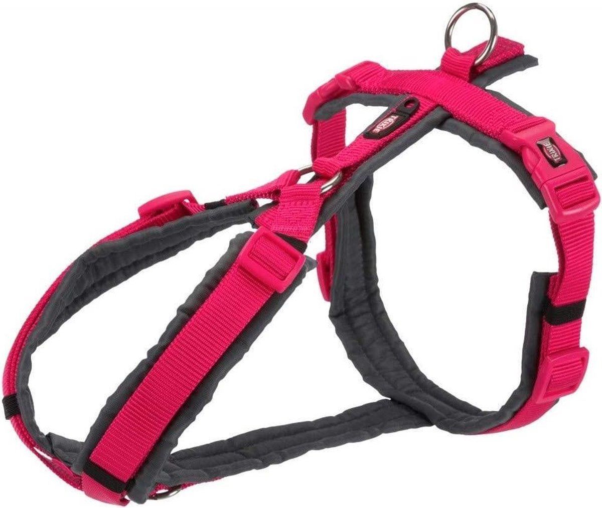 TRIXIE Hondentuig Premium Trekking Fuchsia / Grijs 62-74x2,5 cm