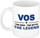 Bellatio Decorations Naam cadeau Vos - The man, The myth the legend koffie mok / beker 300 ml - naam/namen mokken - Cadeau voor o.a verjaardag/ vaderdag/ pensioen/ geslaagd/ bedankt