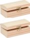 Glorex Hobby Pakket van 2x stuks houten kistjes ronde deksel 8 x 14 cm