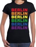 Bellatio Decorations Regenboog Berlin gay pride / parade zwart t-shirt voor dames - LHBT evenement shirts kleding / outfit S