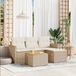 Maison Exclusive - Ensemble de meubles de jardin 5 pièces avec canapé et coussins, beige, en polyrotin