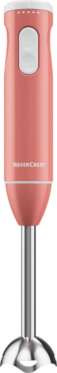 Silvercrest Staafmixerset - Lichtroze - 3-in-1: mixen, pureren en hakken - Vermogen: 600 W - Incl.: hakmolen, garde en maatbeker - Voor mixen, pureren en hakken - Ergonomisch soft-touch greepoppervlak - Turboknop voor krachtige impulsmixing Lichtroze