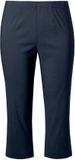 Ulla Popken - Dames - Bengalin broek kuitlang elastische tailleband stretch - Marine - Maat 54