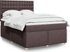 vidaXL Lit à sommier tapissier avec matelas, brun foncé, 160x200 cm, rembourré
