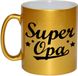 Bellatio Decorations Bol Super opa tekst cadeau mok / beker - 330 ml - goudkleurig - kado koffiemok / theebeker
