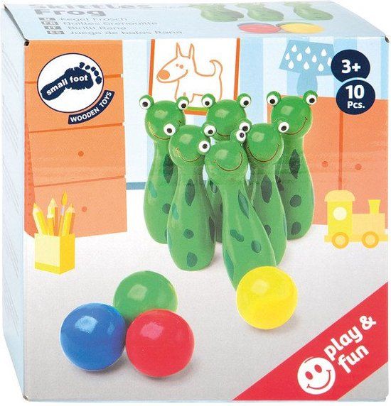 Small Foot - Houten Kikker Kegelen Werpspel - 10dlg.