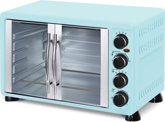 TurboTronic turbotronic feo55 vrijstaande oven - met franse deuren - 55l - turquoise