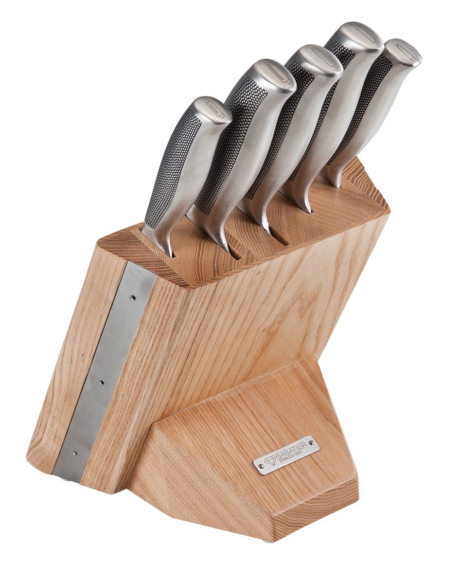 Diamant Sabatier Riyouri Messenblok - 5-delig - Naturel Eiken Hout/RVS
